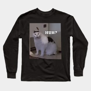 Huh Cat Meme Long Sleeve T-Shirt